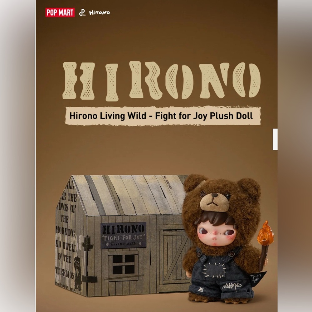 Authentic Hirono Living Wild-Fight for Joy Plush Doll - Airtight Plastic Wrap